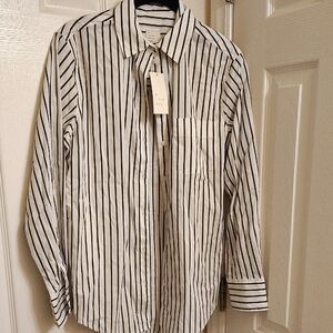a new day Monochrome Striped Casual Shirt